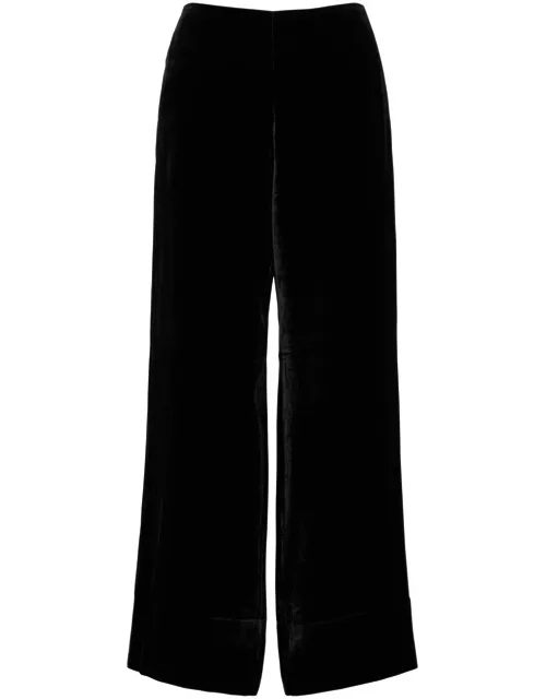 Totême Wide-leg Velvet Trousers - Black - 38 (UK10 / S)