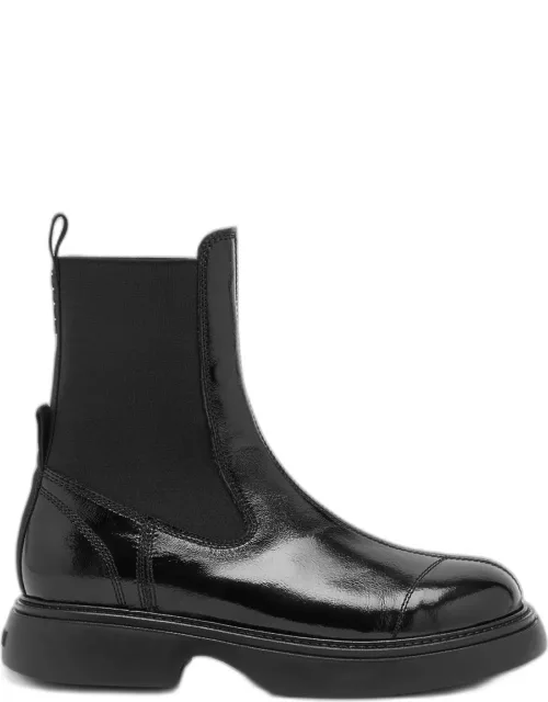 Ganni Patent Leather Chelsea Boots - Black - 36 (IT36 / UK3)