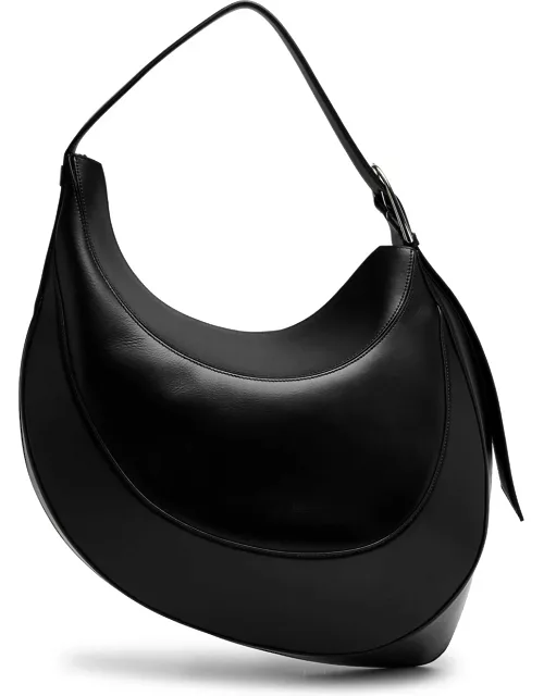 Mugler Spiral Curve 02 Large Leather Shoulder bag - Black