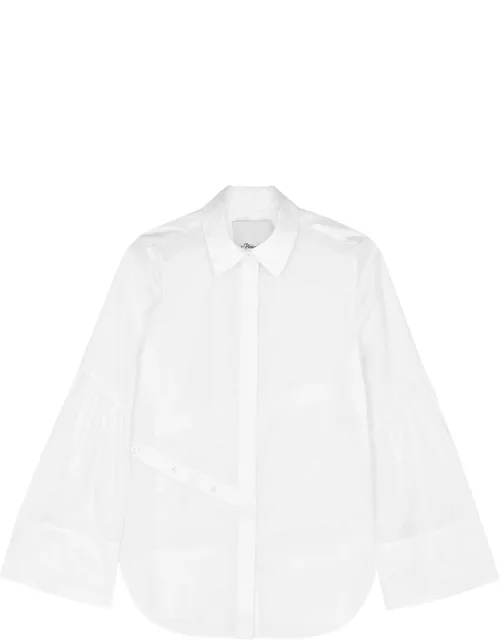 3.1 Phillip Lim Asymmetric Cotton-blend Poplin Shirt - White - 12 (UK16 / XL)