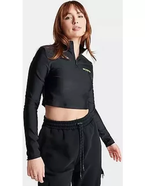 Women's Supply And Demand Future Cropped Long-Sleeve Quarter-Zip Top
