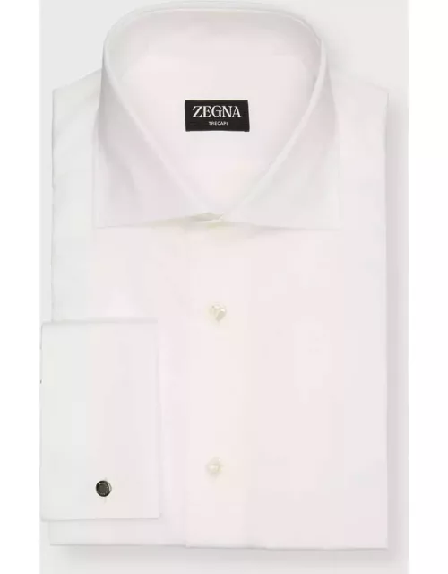 Men's Trecapi Cotton Herringbone French Cuff Dress Shirt