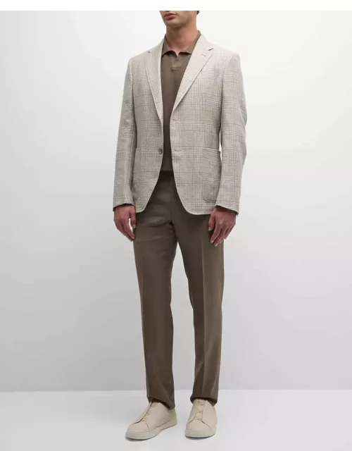 Men's Plaid Linen-Wool Sport Coat