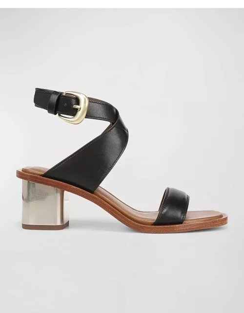 Dalia Leather Block-Heel Sandal
