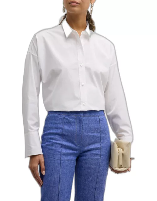 Savile Button-Down Silk Twill Scarf Shirt