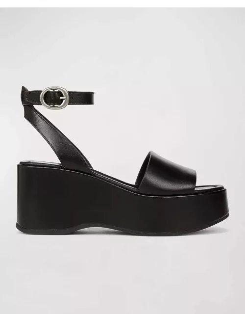 Phillipa Leather Ankle-Strap Platform Sandal