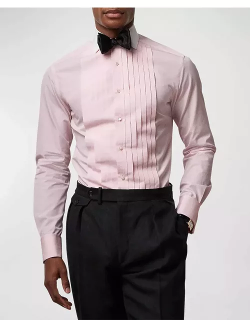 Men's Pleated French-Cuff Tuxedo Shirt