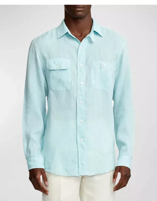 Men's Cassis Linen Chambray Shirt
