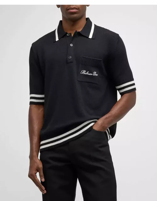 Men's Striped-Trim Polo Shirt