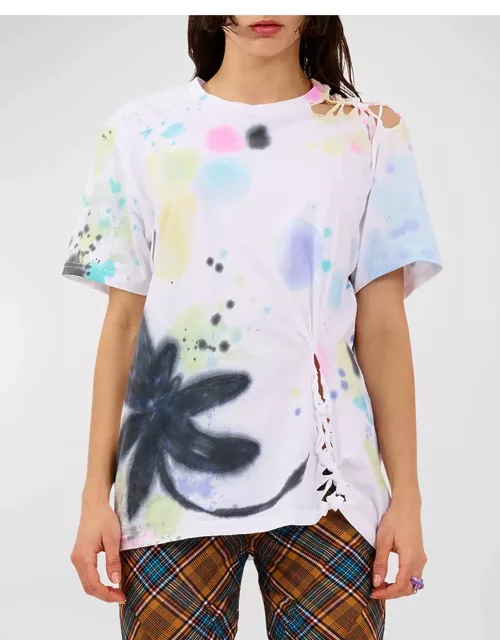 Short Sleeve Cut-Out Graphic Tee
