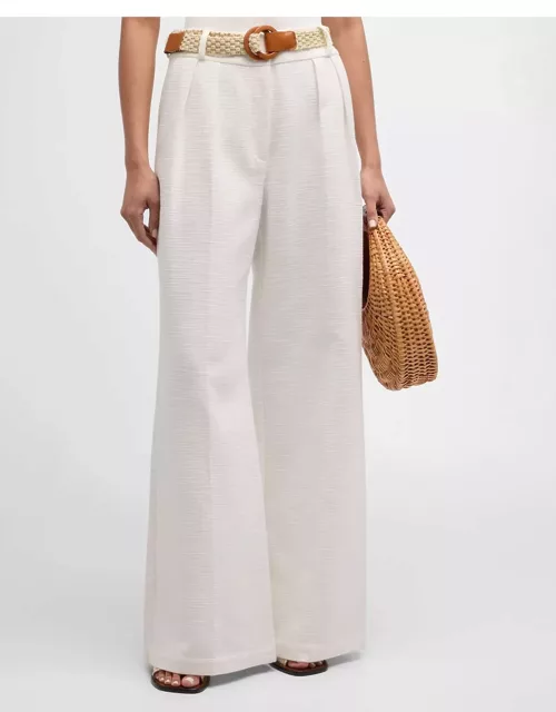 August Pleated Wide-Leg Pant