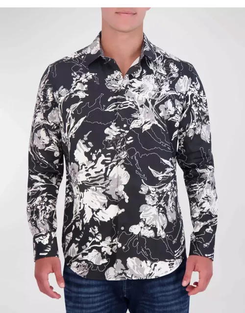 Men's Hardy Printed Casual Button-Down Shirt