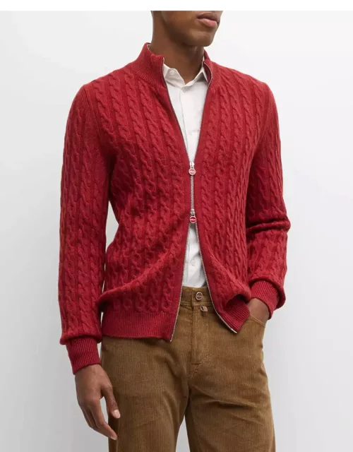 Men's Cable-Knit Full-Zip Sweater