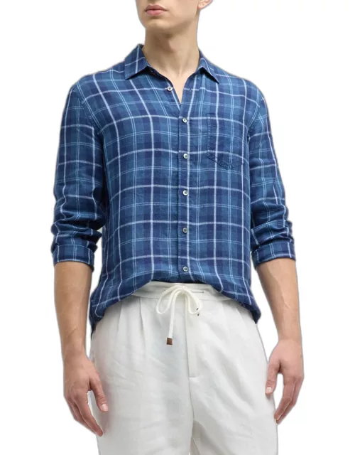 Men's Havana Plaid Button-Down Shirt