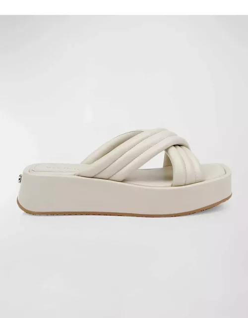 Sicily Crisscross Leather Flatform Sandal