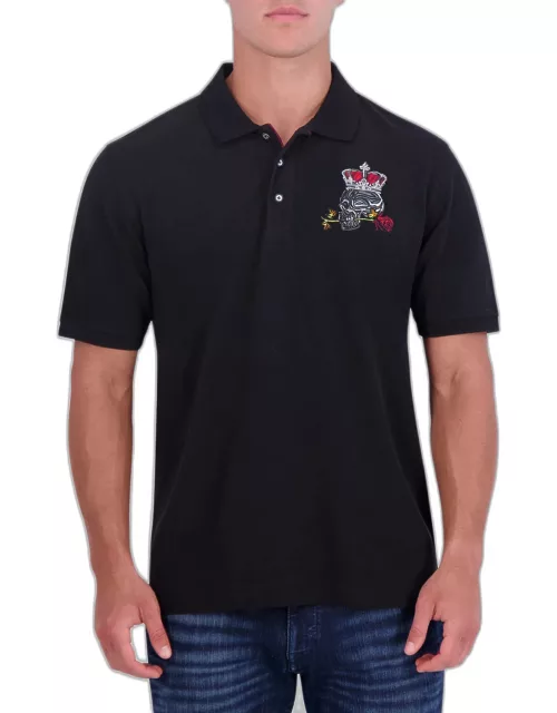 Men's Arezzo Embroidered Knit Polo Shirt
