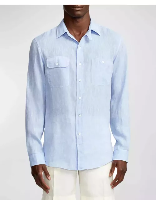 Men's Cassis Linen Chambray Shirt