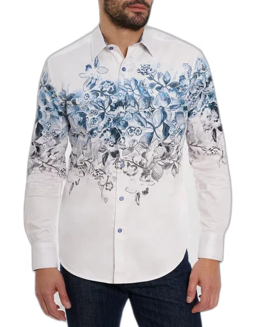 Men's Bale Floral-Printed Casual Button-Down Shirt
