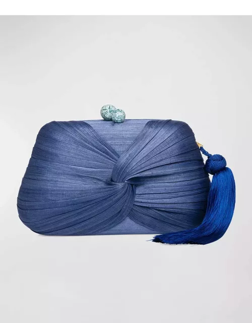 Rosie Draped Tasesel Straw Clutch Bag