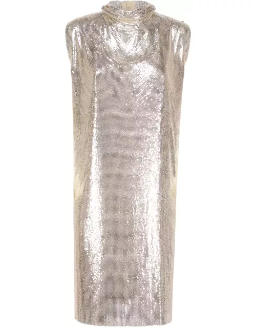 SportMax Metallic Mesh Dress With Cut Out