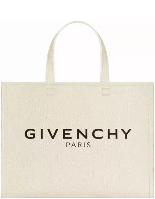 Givenchy Small G-tote Bag In Natural Beige Canva