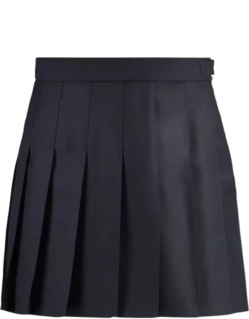 Thom Browne mini Dropped Back Pleated Wool Skirt