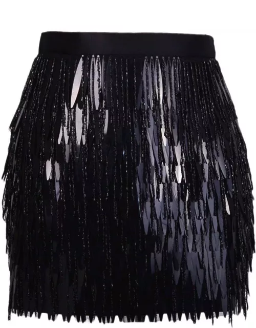 Elisabetta Franchi Sequin Embellished Zipped Mini Skirt