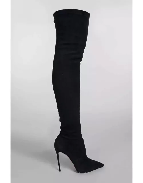 Le Silla Eva 120 High Heels Boots In Black Suede