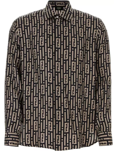 Fendi Monogrammed Collared Long-sleeve Shirt