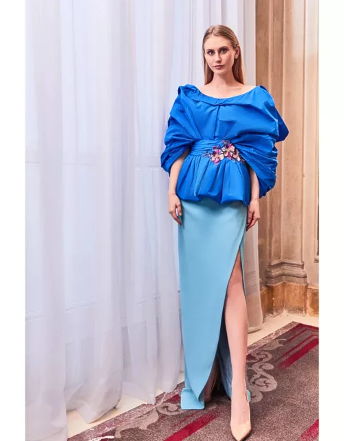 Gatti Nolli by Marwan Gathered Top and Slim Slit Skirt