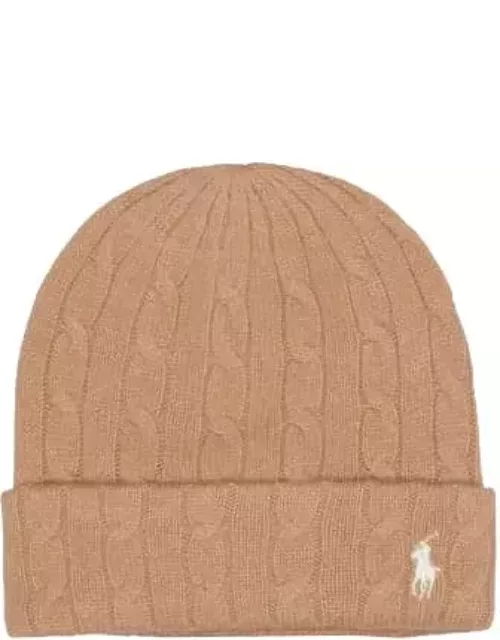 Polo Ralph Lauren Camel Wool Blend Beanie Hat