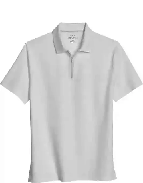 Awearness Kenneth Cole Men's Slim Fit Zip Placket Polo Shirt White