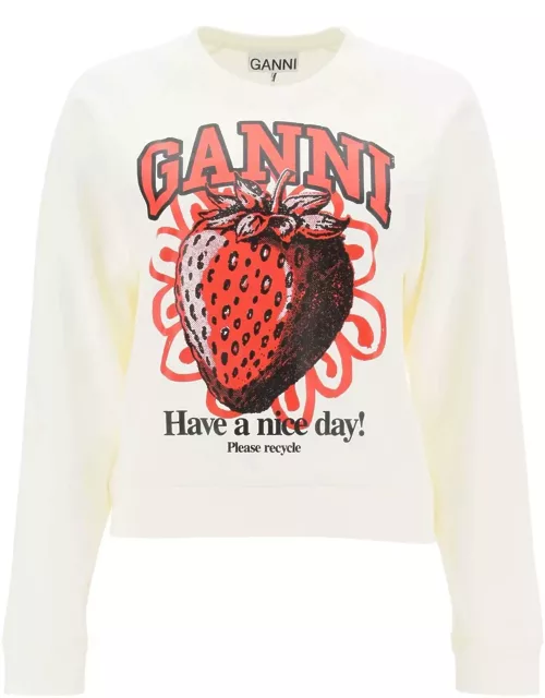 GANNI Crew-neck sweatshirt with graphic print