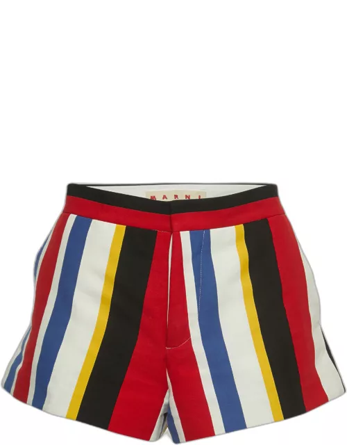 Marni Multicolor Wide Striped Cotton Shorts