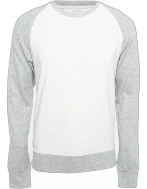 Polo Ralph Lauren Light Grey Cotton Crew Neck Long Sleeve T-Shirt