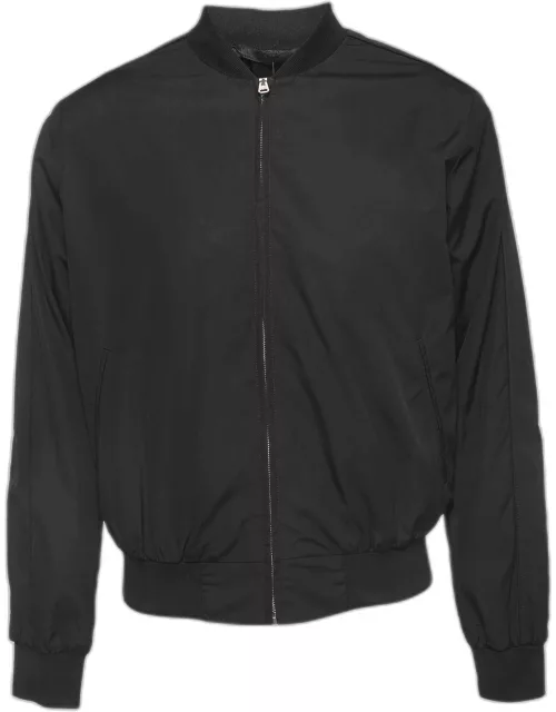 Stella McCartney Black Earth Embroidered Cotton Zip Front Bomber Jacket