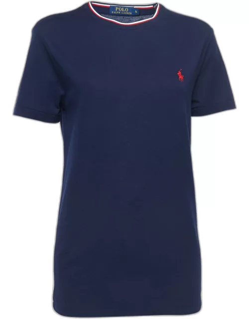 Polo Ralph Lauren Navy Blue Cotton Pique Short Sleeve T-Shirt