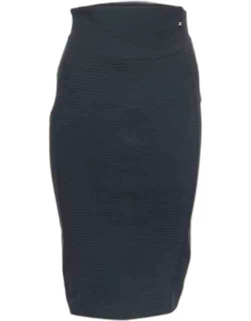 Elisabetta Franchi Black Pleated Jersey Pencil Skirt