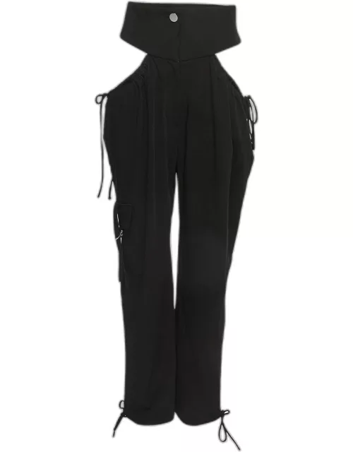 Hours Black Synthetic Suki Cut-out Joggers