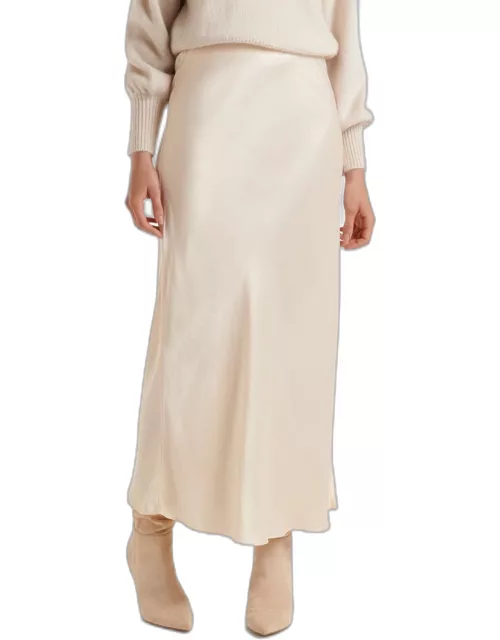 Forever New Women's Portia Bias Midi Skirt in Almond Milk