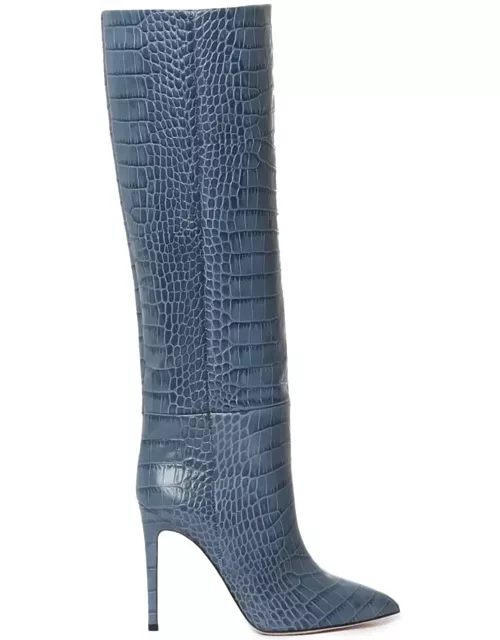 Paris Texas Crocodile Embossed Leather Boot