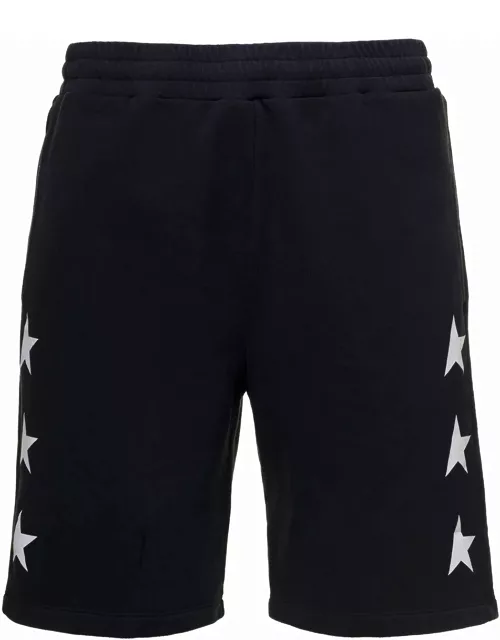 Golden Goose Shorts With Contrasting Monogram Print In Cotton Man