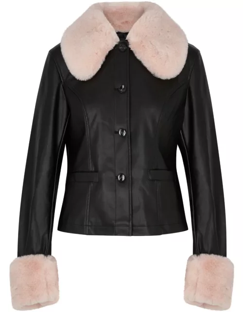 Jakke Brittany Faux Leather Jacket - Black - L (UK14 / L)