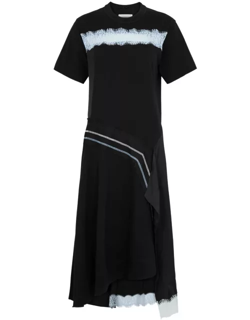 3.1 Phillip Lim Deconstructed Cotton T-shirt Midi Dress - Black - L (UK14 / L)