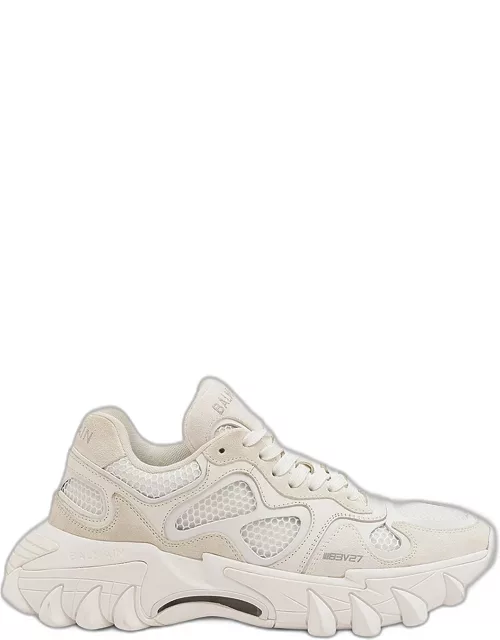 B-East Mixed Leather Trainer Sneaker