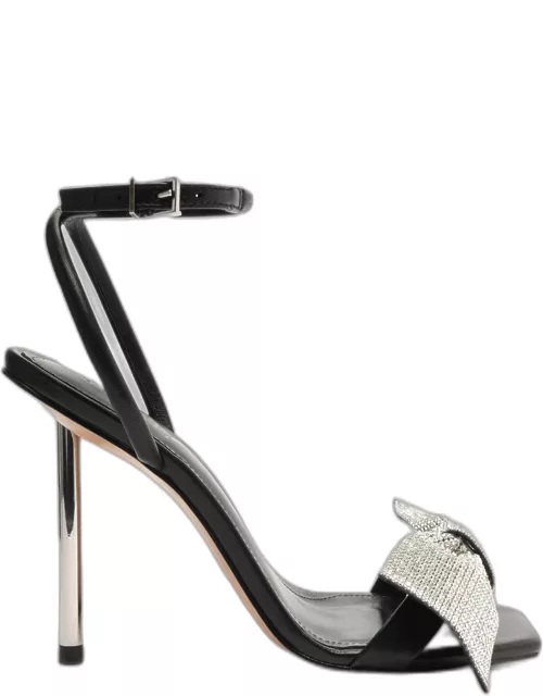 Mila Crystal Bow Ankle-Strap Sandal