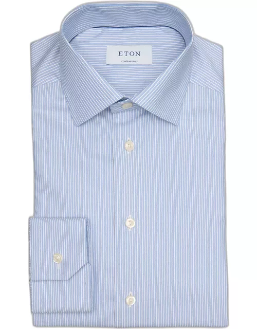 Men's Contemporary Fit Striped Cotton Tencel Shirt