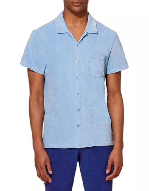Men's Terry Button-Down Shirt