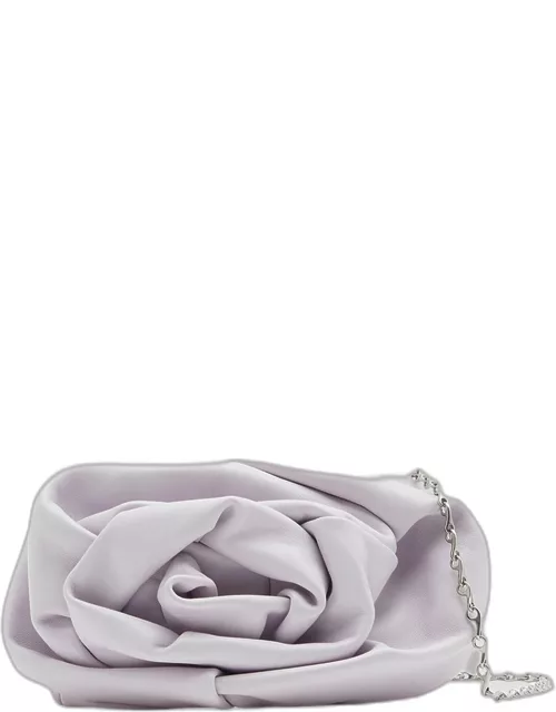 Rose Soft Leather Clutch Bag with Chain Strap