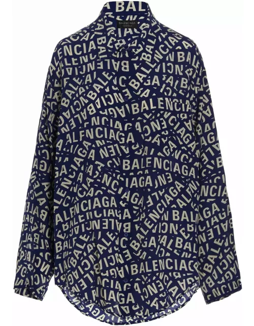 Balenciaga Printed Silk Pajama Blouse